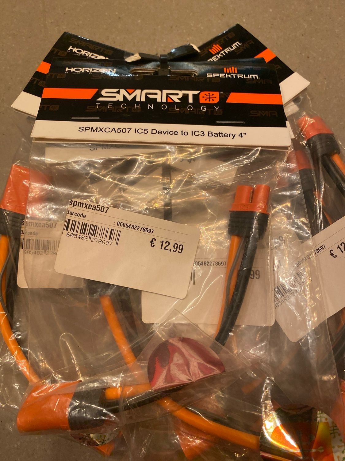 Horizonhobby spmxca 507 ic5 to ic3 battery 4”