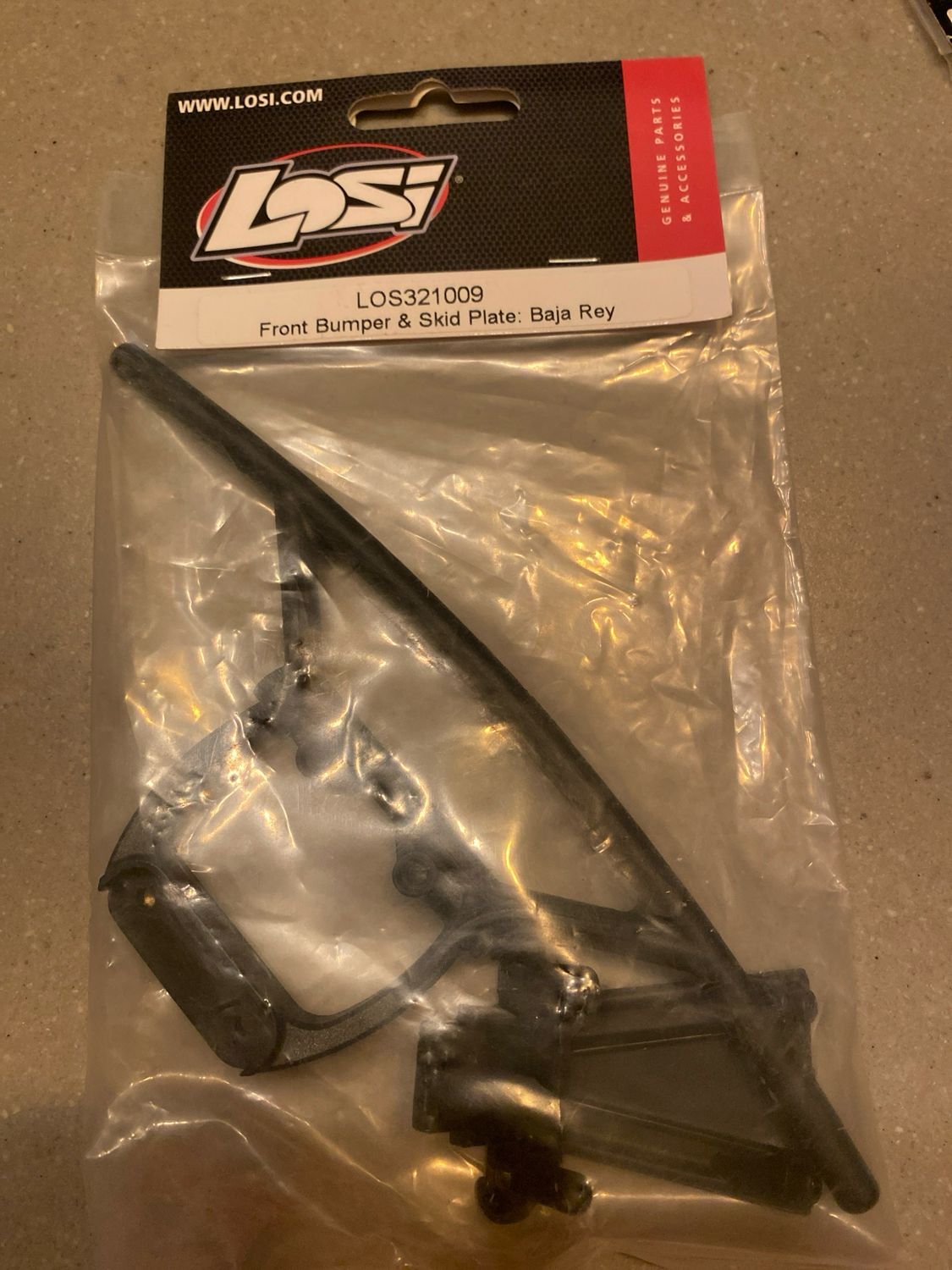 Losi front bumper en skid plate: baja rey
