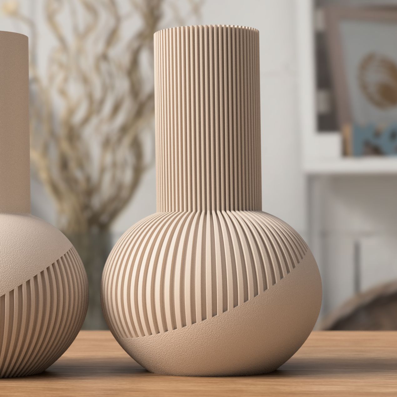 Kokervaas met geribde top