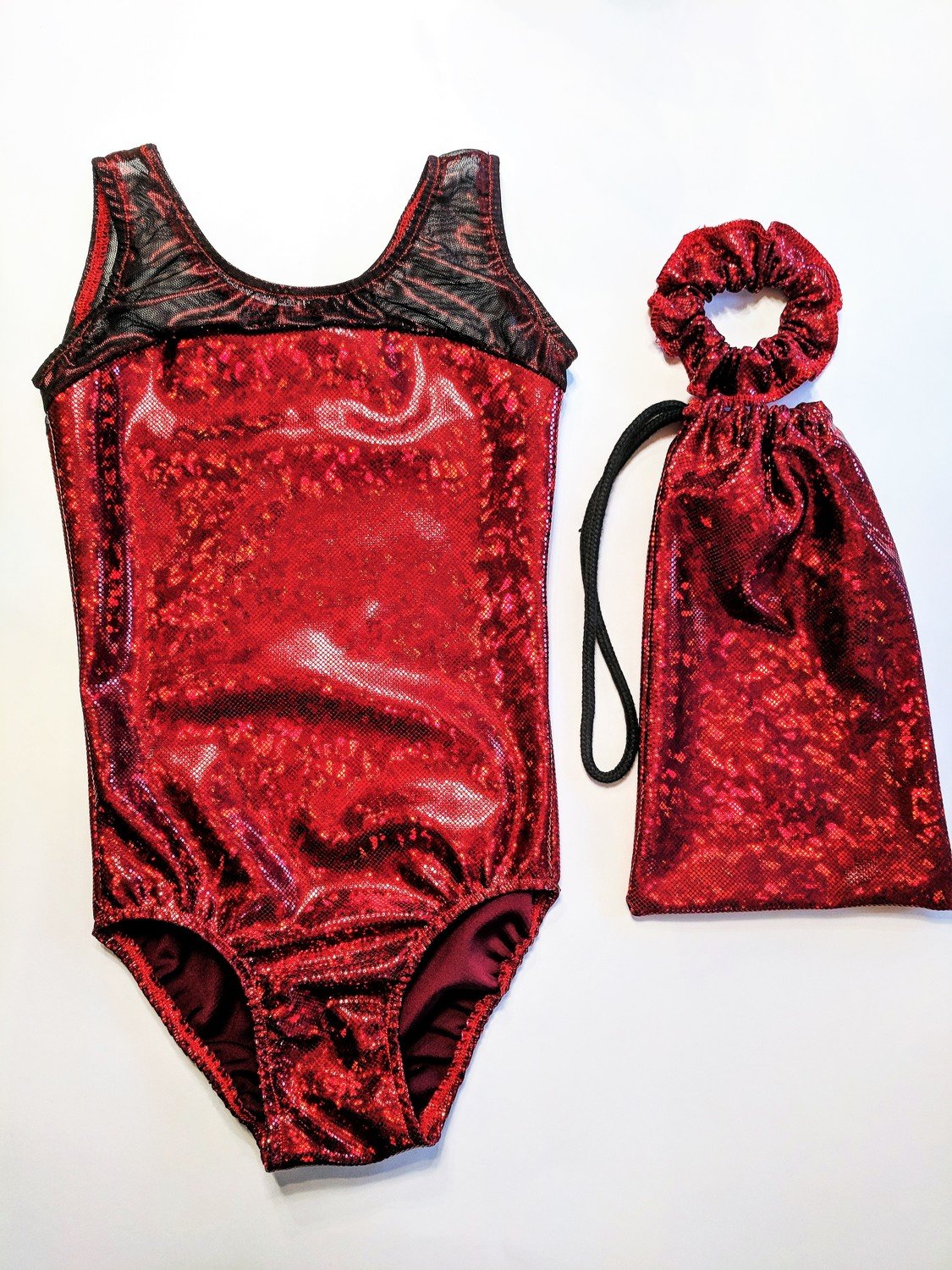 Leotard, scrunchie and matching grip bag Leotard, scrunchie and matching grip bag