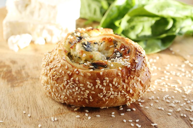 Spinach &amp; feta mini pastries qty 10