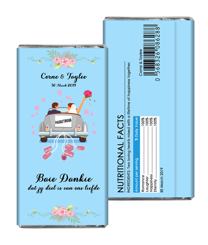 Personalized 25g Chocolate Bars for your Wedding