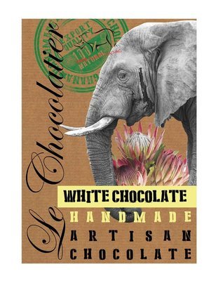 SLAB WHITE CHOCOLATE ELEPHANT 100g