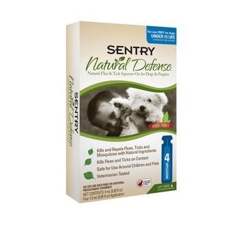 Natural Flea &amp; Tick Squeeze-On for Dogs &amp; Puppies  under 15 lbs (4 Months)