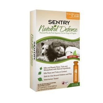 Natural Flea &amp; Tick Squeeze-On for Dogs &amp; Puppies  15 thru 40 lbs (4 Months)