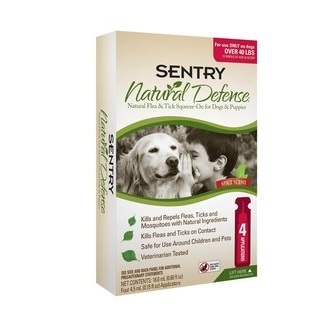 Natural Flea &amp; Tick Squeeze-On for Dogs &amp; Puppies over 40 lbs (4 Months)