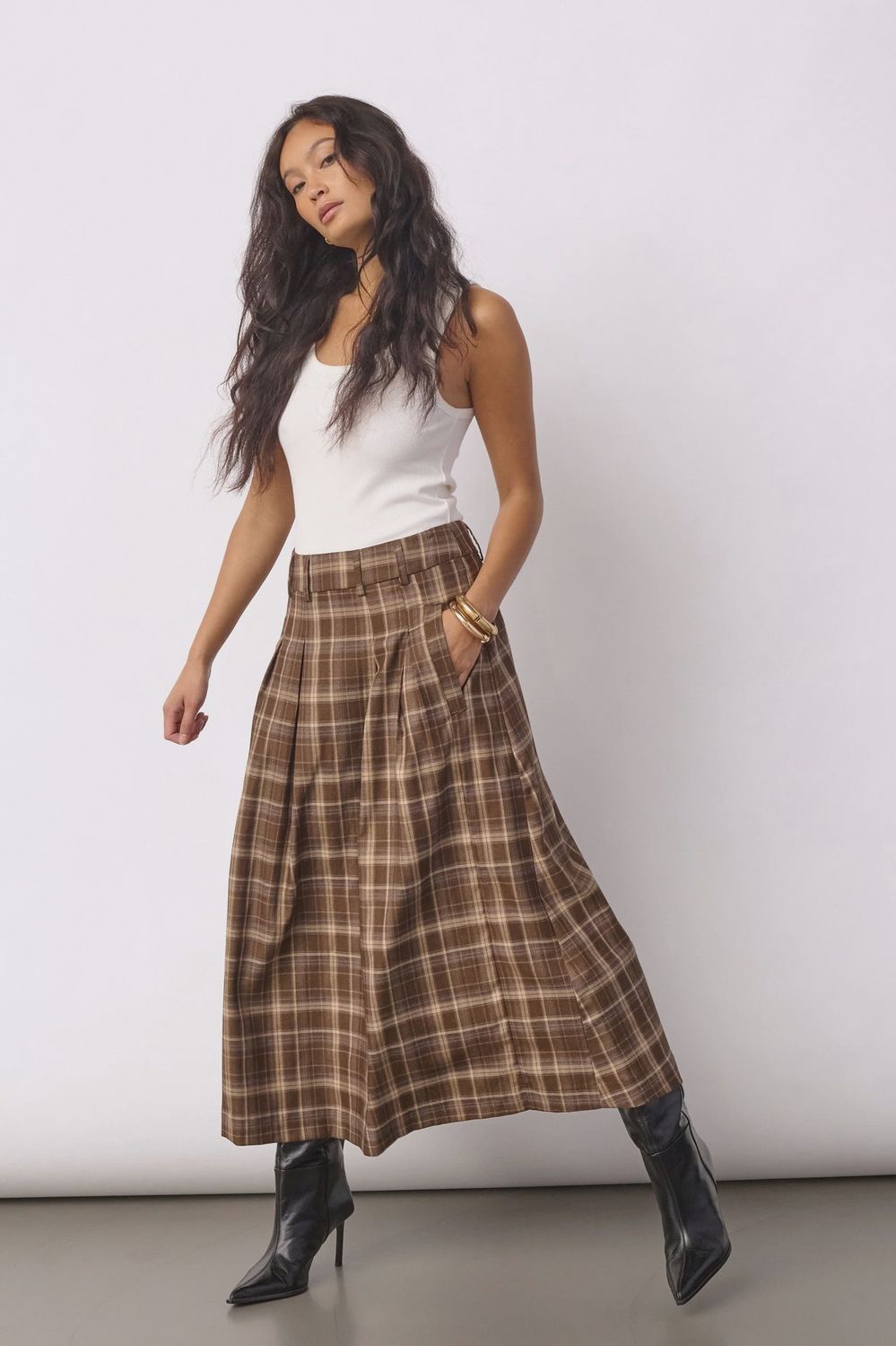 DagnyCC Anya Check Pleat Skirt