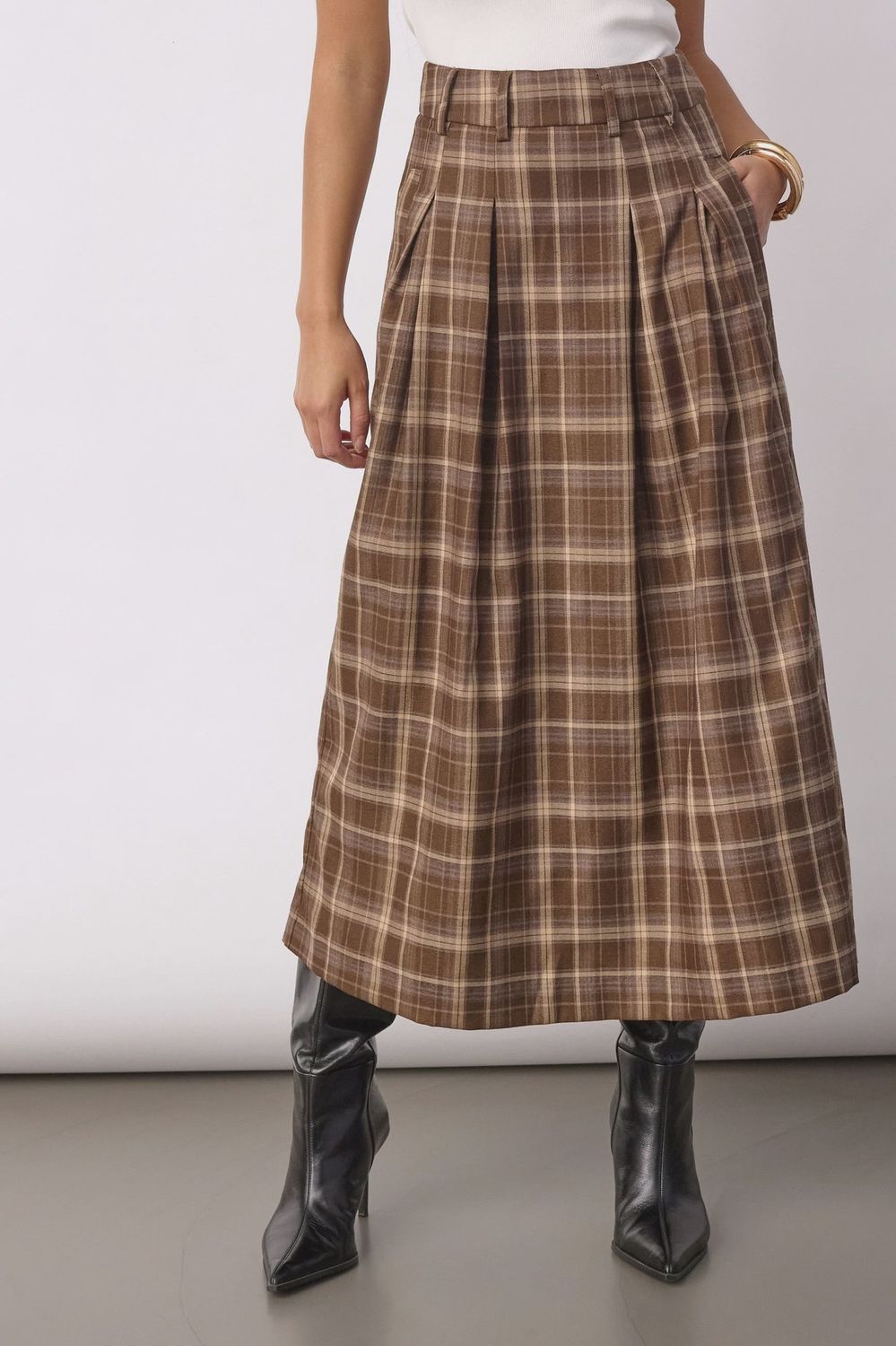 DagnyCC Anya Check Pleat Skirt