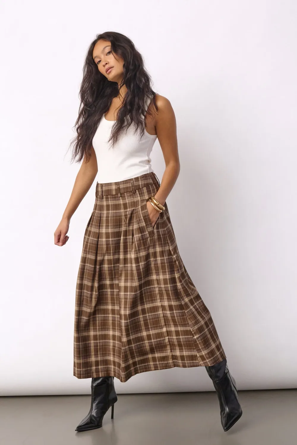 DagnyCC Anya Check Pleat Skirt