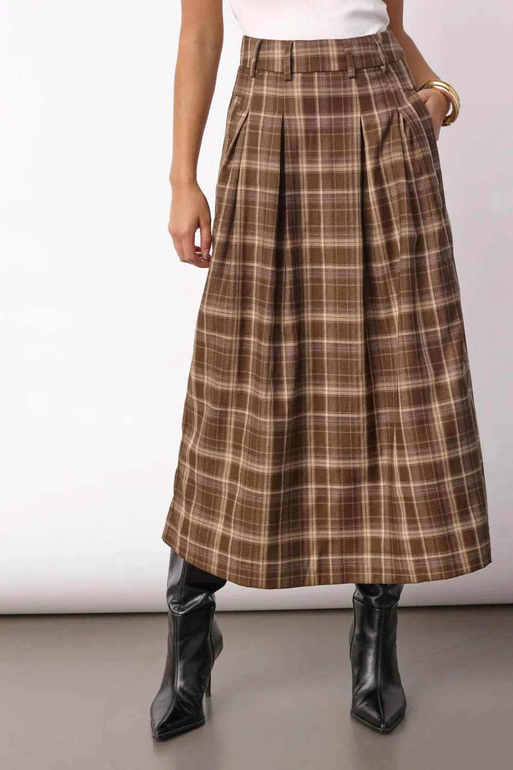 DagnyCC Anya Check Pleat Skirt