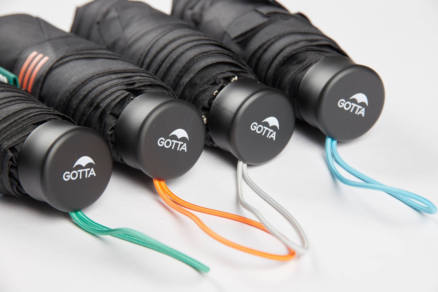 GOTTA MINI Folding Umbrella Black with color details