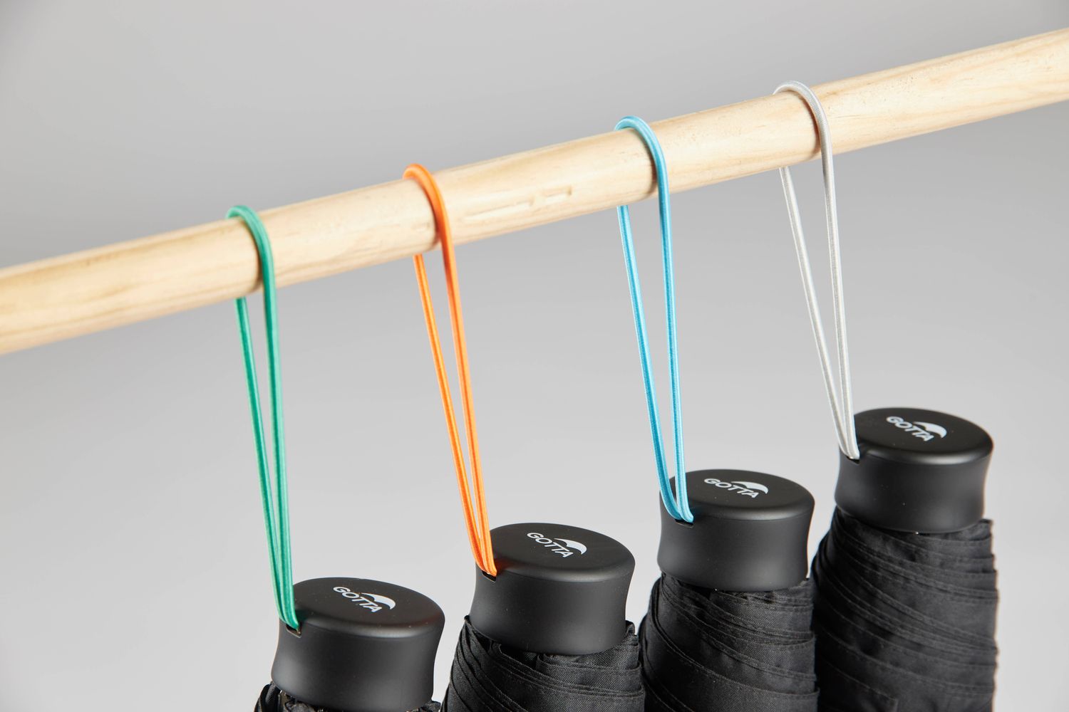 GOTTA MINI Folding Umbrella Black with color details