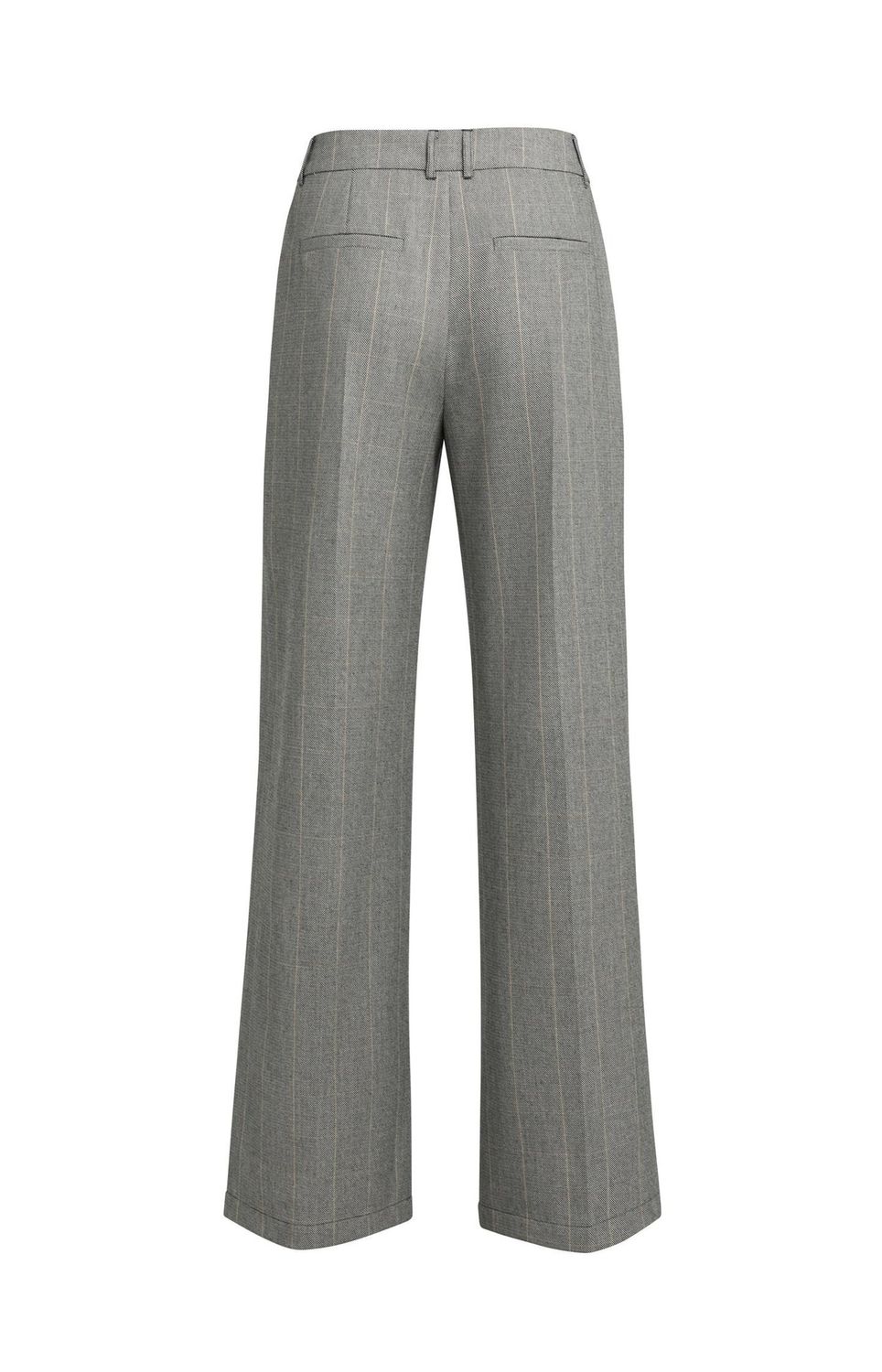 Woven Wide Leg Check Trousers with Pleat Details - Hole Black Dessin