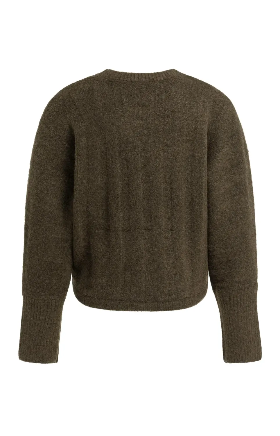 Sweater with Batwing Sleeves and Drawcord at the Hem - Slate Black Brown Melange
