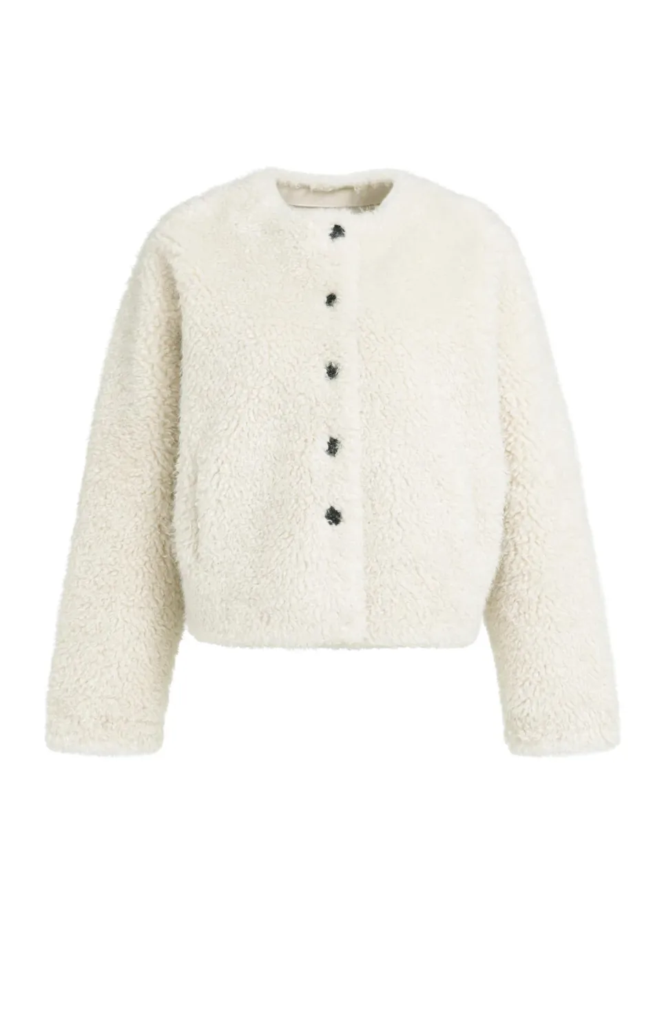 Oversized Faux Fur Short Jacket - Bleached Sand Beige