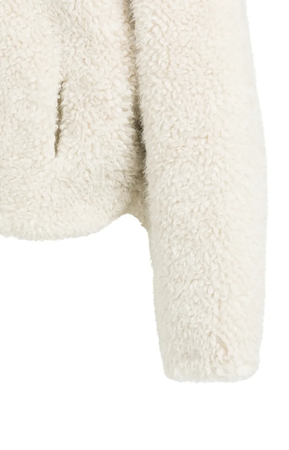 Oversized Faux Fur Short Jacket - Bleached Sand Beige