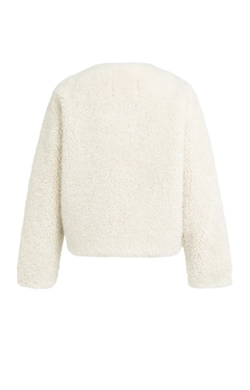 Oversized Faux Fur Short Jacket - Bleached Sand Beige