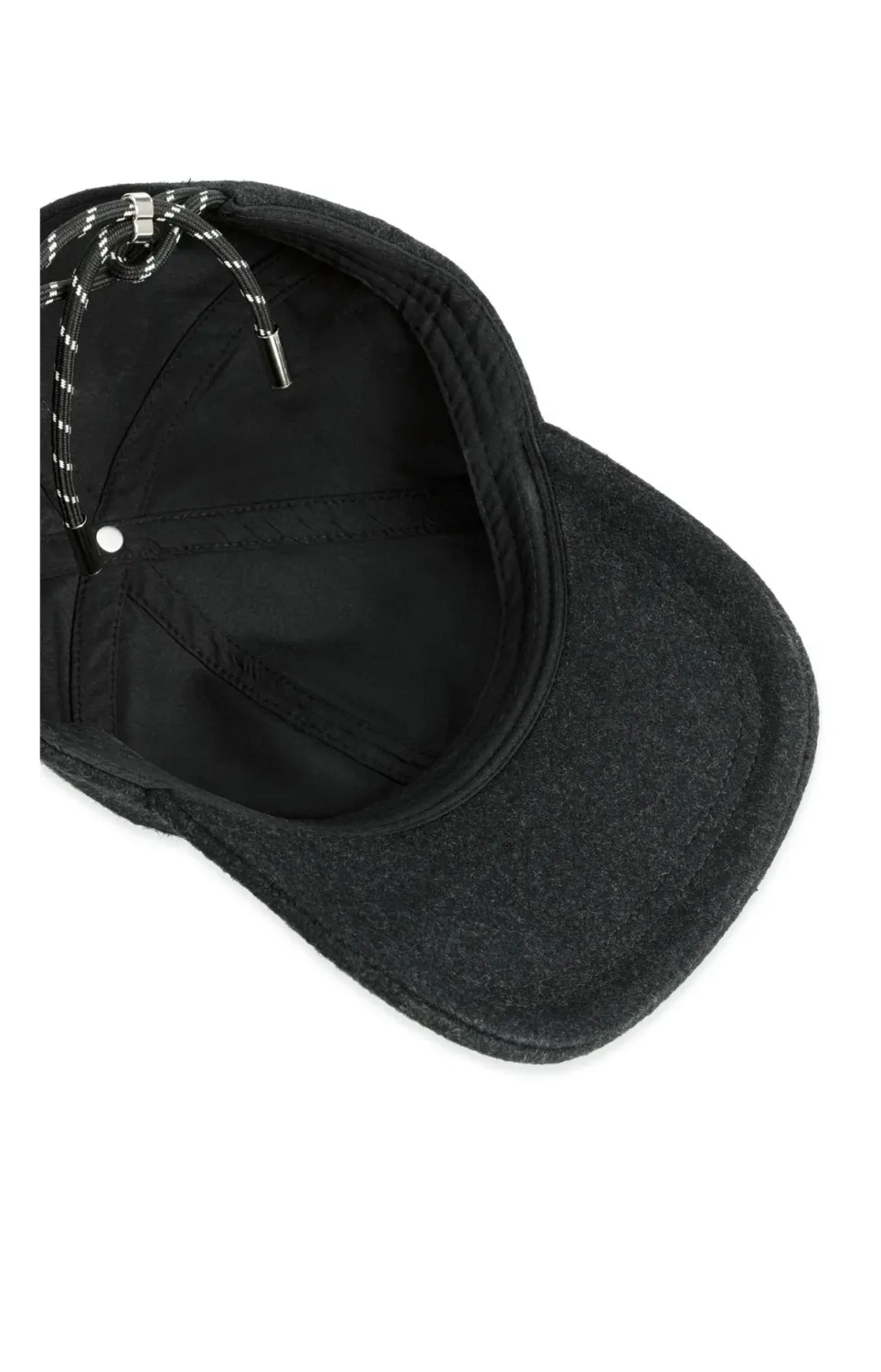 Wool Cap with Adjustable Drawstring - Hole Black