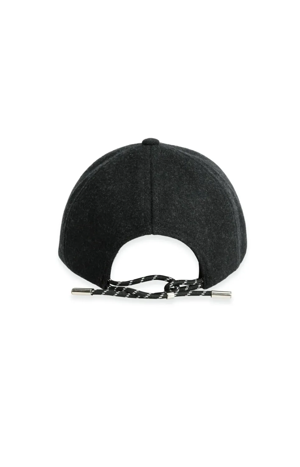 Wool Cap with Adjustable Drawstring - Hole Black