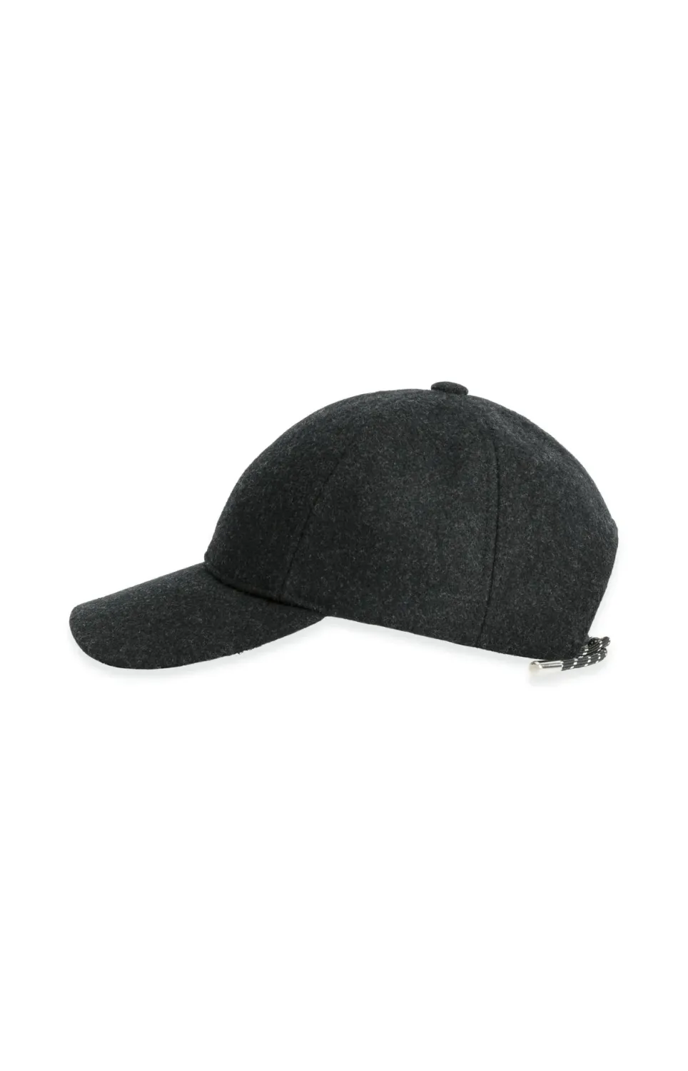 Wool Cap with Adjustable Drawstring - Hole Black