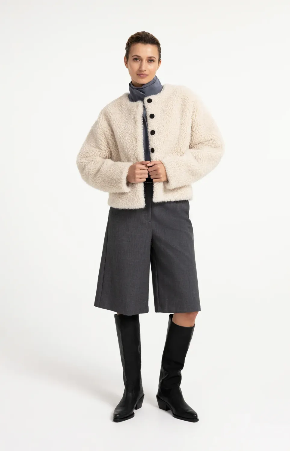 Long Bermuda Shorts - Anthracite Melange