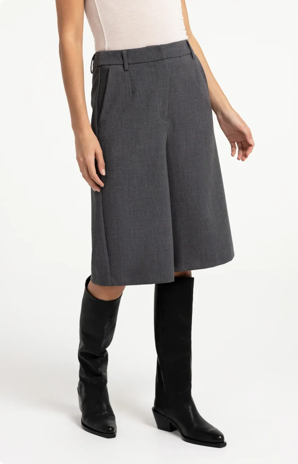 Long Bermuda Shorts - Anthracite Melange