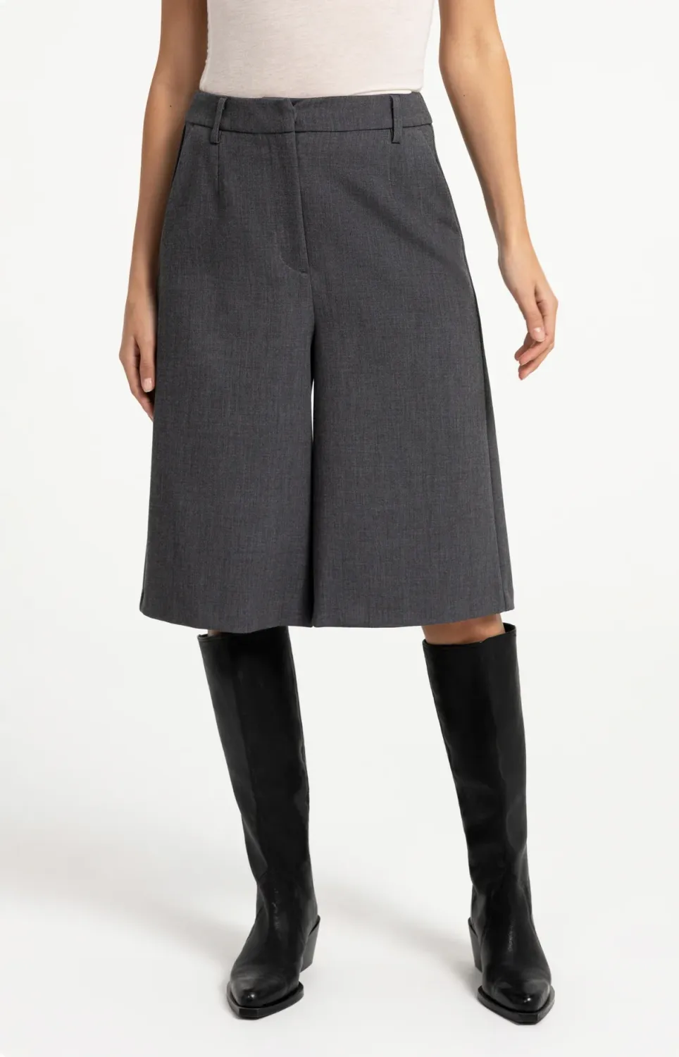 Long Bermuda Shorts - Anthracite Melange