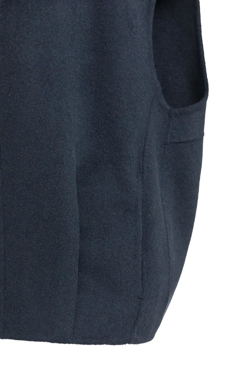 Oversized Wool Blend Bodywarmer - Cat Black Melange