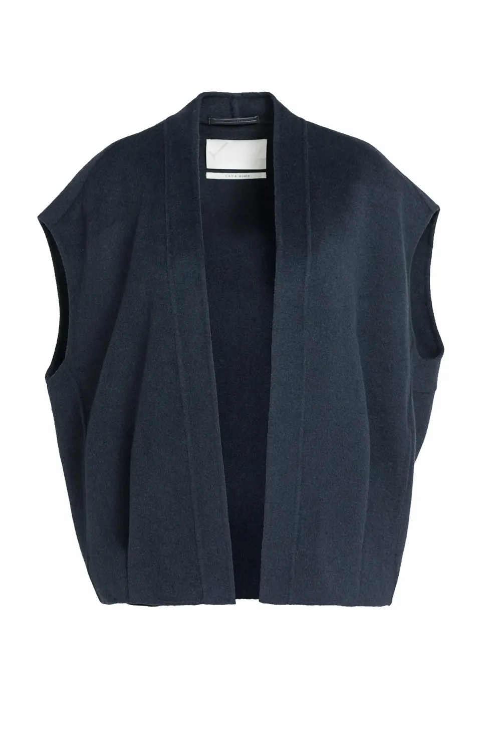 Oversized Wool Blend Bodywarmer - Cat Black Melange