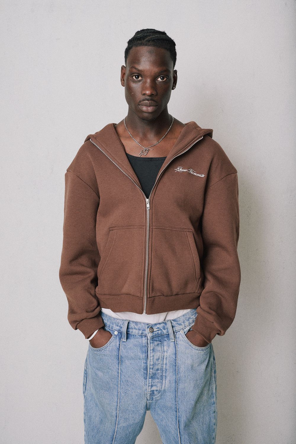 ZIP HOODIE BROWN