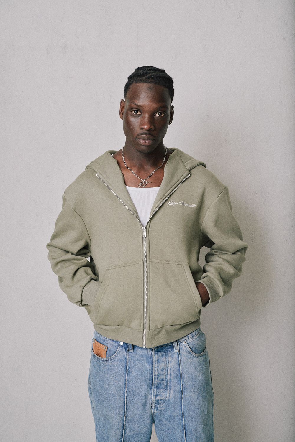 ZIP HOODIE OLIVE GREEN