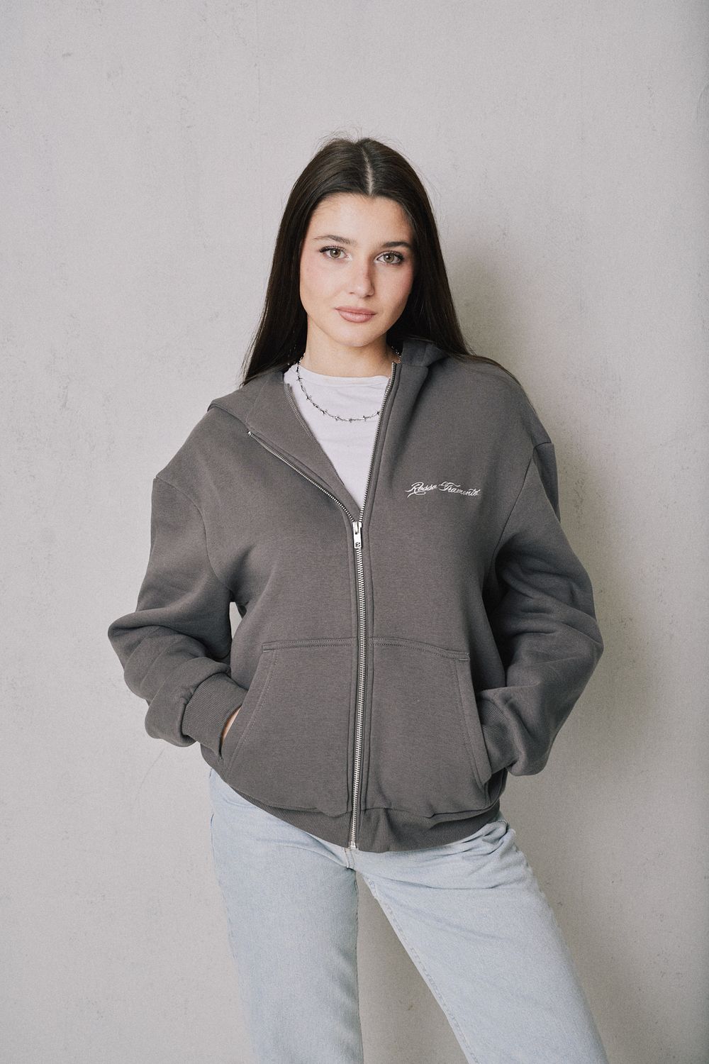 ZIP HOODIE GREY