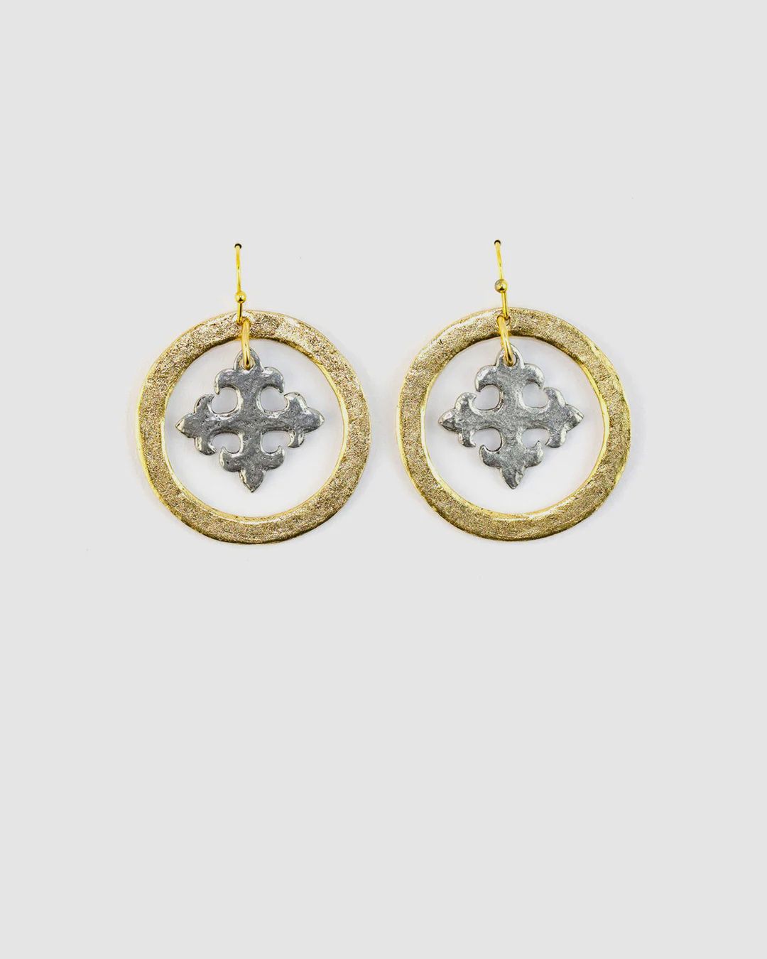 Maltese Cross Hoop Earrings