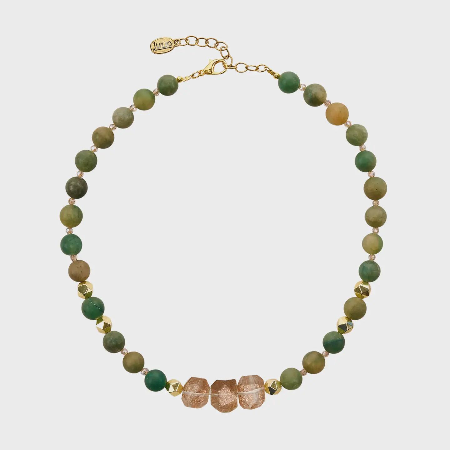 Hikada Matte Green Agate Beaded Necklace