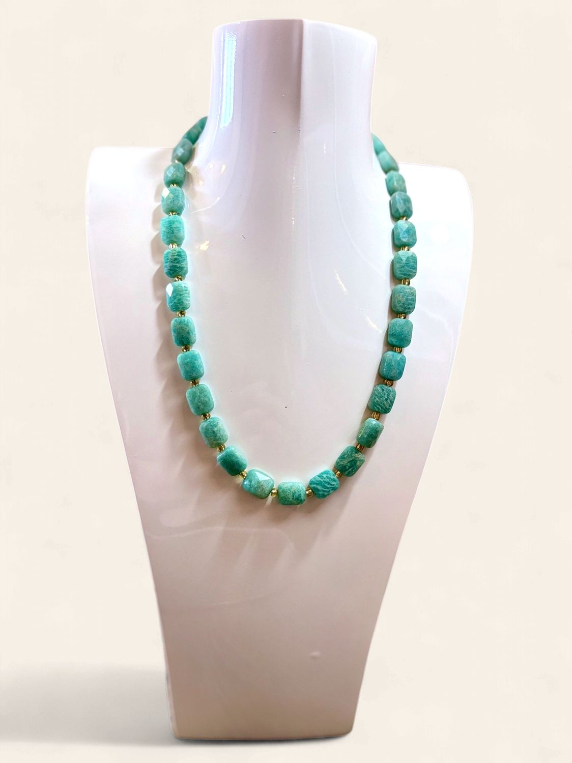 Turquoise Square Beaded Necklace