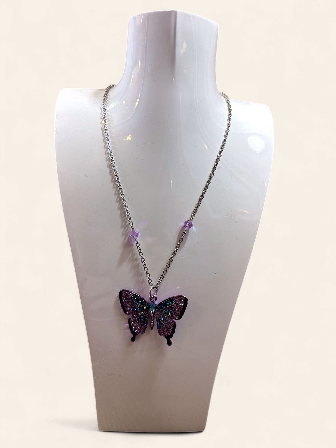 Purple Butterfly Necklace