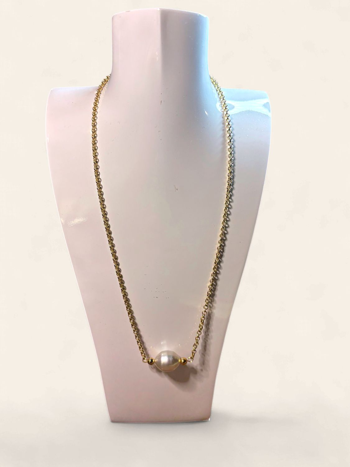 Single Pearl Necklace - Large