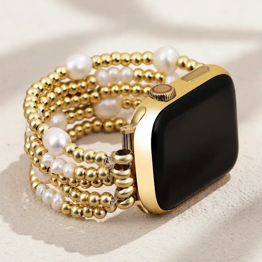 Gold and Pearl Apple Watchband