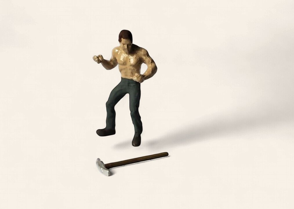 A1287 - Shirtless Man with Pick