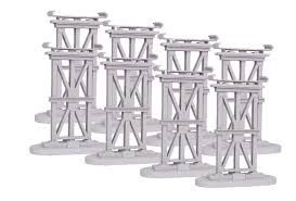 40-1137 - RealTrax 8 Piece Elevated Subway Trestle Set