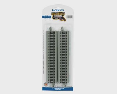 44511 - EZ Track Nickel Silver 9" Straight / Gray Roadbed
