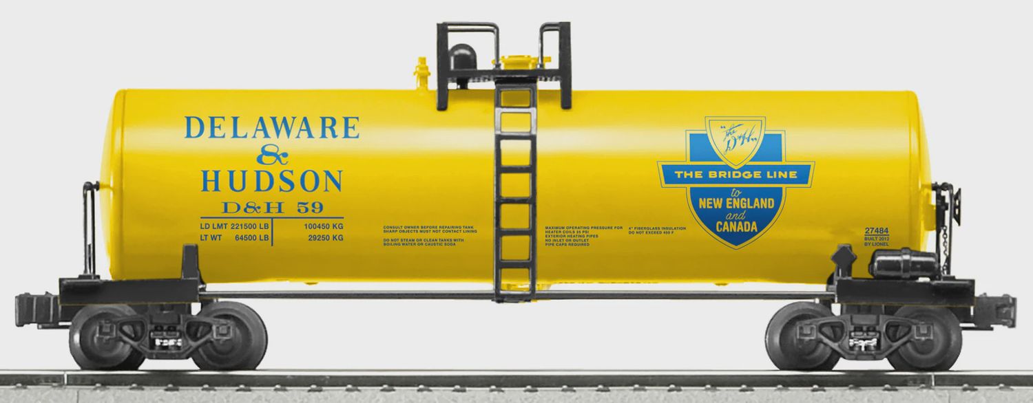 6-27484 - Delaware &amp; Hudson Unibody Tank Car #59