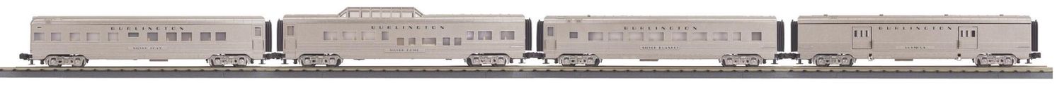 30-68225 - Burlington 4-Car 60’ Streamlined Passenger Set - (Plated)