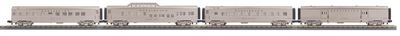 30-68225 - Burlington 4-Car 60’ Streamlined Passenger Set - (Plated)
