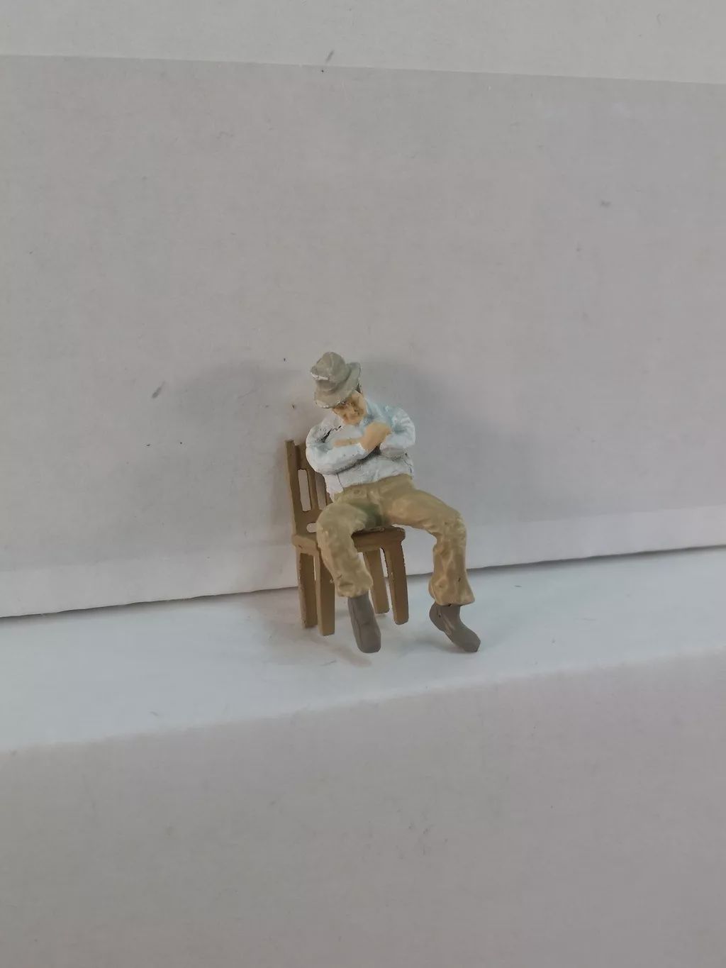 A1264 - Sleeping Man Leaning on Chair