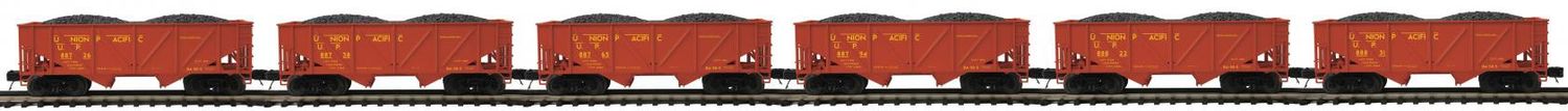 20-92349 - Union Pacific 6-Car 34’ Composite Hopper Car Set - Nos. 88726, 88738, 88765, 88791, 88822, 88831