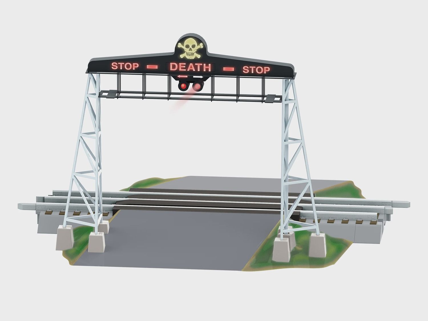 2329050 - O RTR Billups Crossing Gate Illuminated Skull and Crossbones