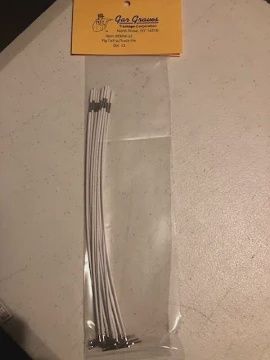 930W-12 - 12 Pieces - 16 Gauge Wire Soldered with 8 inch Pigtail to Track Pin / White