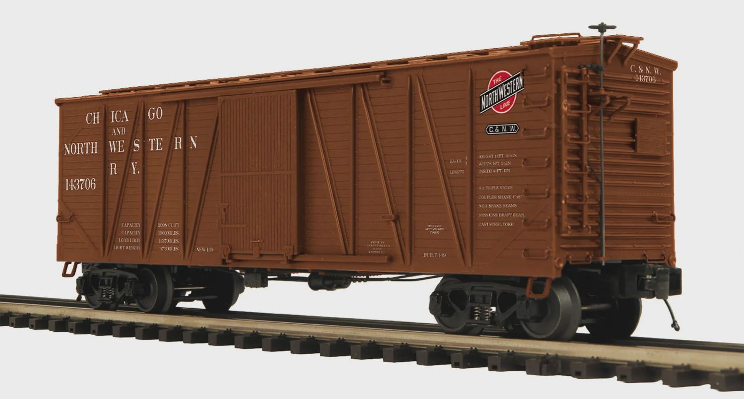 20-99452 - Chicago &amp; North Western O Scale Premier 40’ USRA Single Sheathed Box Car