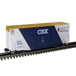 2001129 - 3RL TRAINMAN 40' HY-CUBE BOX CAR CSX OPERATION LIFESAVER 10000, 10001 (WHITE/BLUE)